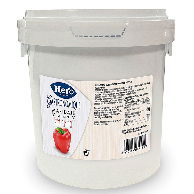 MERMELADA DE PIMIENTO ROJO CUBO 2/1Kg